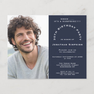 Budget Foto Man 30e Enterprise Party Navy Invite