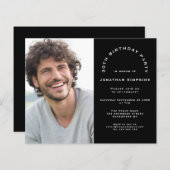 Budget Foto Man 30th Birthday Party Black Invite (Voorkant / Achterkant)