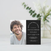 Budget Foto Man 30th Birthday Party Black Invite (Staand voorkant)