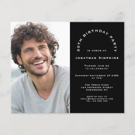 Budget Foto Man 30th Birthday Party Black Invite