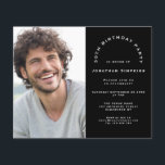 Budget Foto Man 30th Birthday Party Black Invite<br><div class="desc">Een alternatief voor een budget van 4, 5 x 5, 6-inch halfglanzend gewicht van 110 lbs, dat even dik is als een briefkaart (maar niet geschikt om als briefkaart te worden gebruikt). GEEF NOTA ER ÉÉN UITnodiging per blad is. Budget Foto Man 30th Birthday Party Black Invitation. Een volledig aanpasbaar...</div>