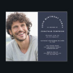 Budget Foto Man 30th Birthday Party Navy Invite<br><div class="desc">Een alternatief voor een budget van 4, 5 x 5, 6-inch halfglanzend gewicht van 110 lbs, dat even dik is als een briefkaart (maar niet geschikt om als briefkaart te worden gebruikt). GEEF NOTA ER ÉÉN UITnodiging per blad is. Budget Foto Man 30th Birthday Party Navy Invitation. Een volledig aanpasbaar...</div>
