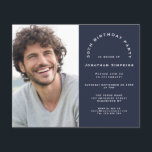 Budget Foto Man 30th Birthday Party Navy Invite<br><div class="desc">Een alternatief voor een budget van 4, 5 x 5, 6-inch halfglanzend gewicht van 110 lbs, dat even dik is als een briefkaart (maar niet geschikt om als briefkaart te worden gebruikt). GEEF NOTA ER ÉÉN UITnodiging per blad is. Budget Foto Man 30th Birthday Party Navy Invitation. Een volledig aanpasbaar...</div>