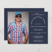 Budget Foto Man 50e Enterprise Party Navy Invite (Voorkant / Achterkant)