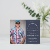 Budget Foto Man 50e Enterprise Party Navy Invite (Staand voorkant)