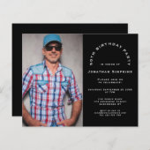 Budget Foto Man 50th Birthday Party Black Invite (Voorkant / Achterkant)