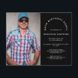 Budget Foto Man 50th Birthday Party Black Invite<br><div class="desc">Een alternatief voor een budget van 4, 5 x 5, 6-inch halfglanzend gewicht van 110 lbs, dat even dik is als een briefkaart (maar niet geschikt om als briefkaart te worden gebruikt). GEEF NOTA ER ÉÉN UITnodiging per blad is. Budget Foto Man 50th BIrthday Party Black Invitation. Een volledig aanpasbaar...</div>