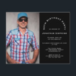 Budget Foto Man 50th Birthday Party Black Invite<br><div class="desc">Een alternatief voor een budget van 4, 5 x 5, 6-inch halfglanzend gewicht van 110 lbs, dat even dik is als een briefkaart (maar niet geschikt om als briefkaart te worden gebruikt). GEEF NOTA ER ÉÉN UITnodiging per blad is. Budget Foto Man 50th BIrthday Party Black Invitation. Een volledig aanpasbaar...</div>