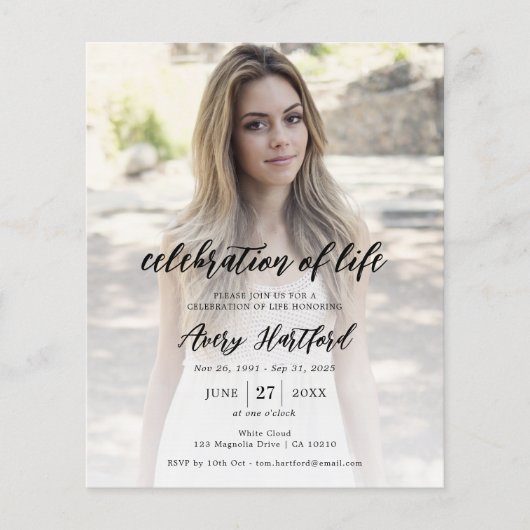 Budget foto Memorial Service Viering van het leven Flyer (Voorkant)