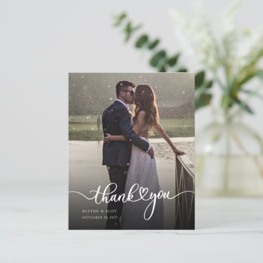 Budget foto met handschrift bruiloft Hartelijk dan (Staand voorkant)