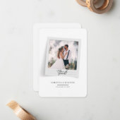 Budget foto met handschrift bruiloft Hartelijk dan Notitiekaartje (Voorkant / Achterkant in situ)