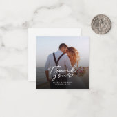 Budget Foto met handschrift Wedding Hartelijk dank Notitiekaartje (Voorkant / Achterkant in situ)