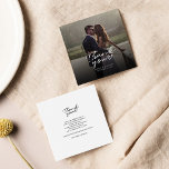 Budget Foto met handschrift Wedding Hartelijk dank Notitiekaartje<br><div class="desc">Een geweldige en doordachte manier om je vrienden,  familie en collega's te bedanken die je hun aanwezigheid op je trouwdag hebben gegrepen met deze moderne foto. Dank je kaarten met een script dat met de hand geschreven is: "Dank je" en een liefdeshart.</div>