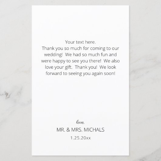 Budget Foto Modern Chic Handwriting Dank u LG (Achterkant)