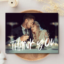 Budget Foto Modern Wedding Bedankt Briefkaart