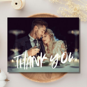 Budget Foto Modern Wedding Bedankt Briefkaart