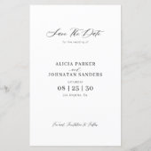 Budget foto moderne elegante bruiloft save the dat (Achterkant)