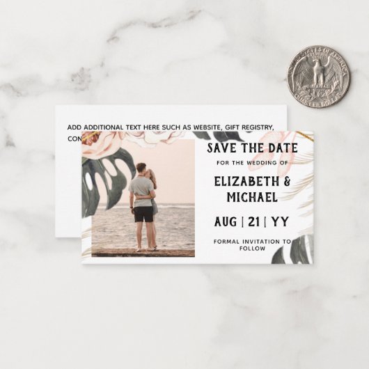 BUDGET Foto Mooi Dagen Tropisch Strand Notitiekaartje (Voorkant / Achterkant in situ)