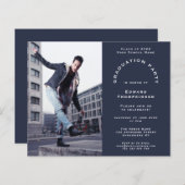 Budget foto Navy Afstuderen 2024 Party Invitation (Voorkant / Achterkant)