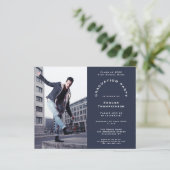 Budget foto Navy Afstuderen 2024 Party Invitation (Staand voorkant)