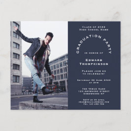 Budget foto Navy Afstuderen 2024 Party Invitation