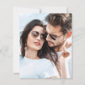 Budget foto Navy Gold huwelijksavond uitnodigen (Achterkant)