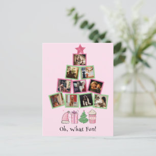 Budget Foto Oh Wat Leuk Roze & Groene Kerst Briefkaart