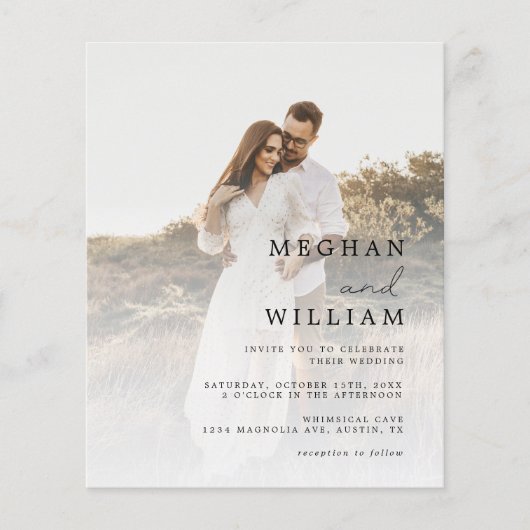 Budget foto Online RSVP bruiloft uitnodiging Flyer (Voorkant)