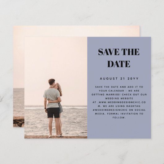 BUDGET Foto Opslaan Datum Minimalistisch Eenvoudig (Voorkant / Achterkant)