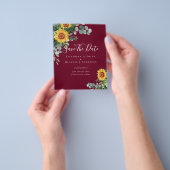 BUDGET  Foto Opslaan Datum Rustieke ZONNEBLOEMEN G Flyer (Hand)