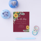 BUDGET  Foto Opslaan Datum Rustieke ZONNEBLOEMEN G Flyer (Enkel)