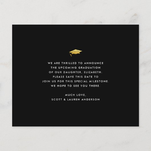 Budget Foto Opslaan Datum Zwart Goud Afstuderen Ui (Achterkant)