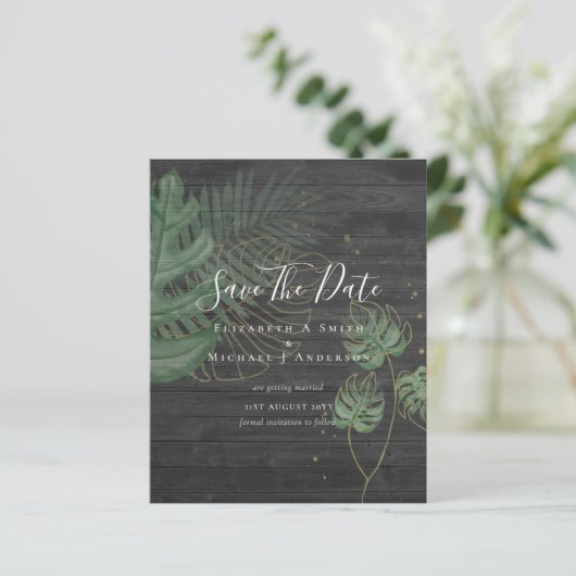 BUDGET Foto OPSLAGDATA Tropische Bladeren Goud (Staand voorkant)