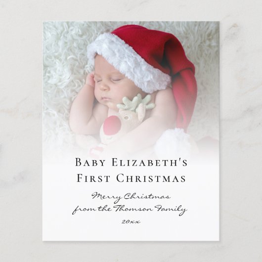 Budget foto Overlay Baby Eerste Kerstmis Kaart (Voorkant)