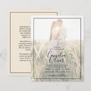 BUDGET Foto-overlay BEIGE Trouwuitnodiging