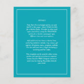 BUDGET Foto-overlay Blauwe Turquoise Trouw Uitnodi (Achterkant)