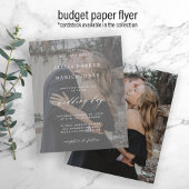 Budget foto overlay moderne trouw uitnodiging flyer