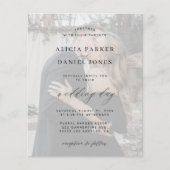 Budget foto-overlay moderne trouwkaart (Voorkant)