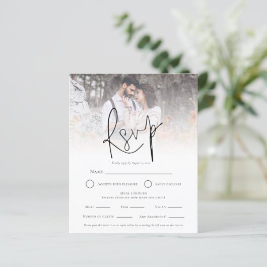 Budget foto Overlay QR Maaltijd keuzes Bruiloft RS (Staand voorkant)