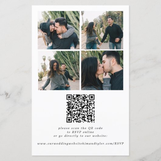 Budget foto overlay QR RSVP bruiloft uitnodiging (Achterkant)