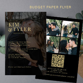 Budget foto overlay QR RSVP bruiloft uitnodiging Flyer