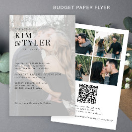 Budget foto overlay QR RSVP bruiloft uitnodiging Flyer