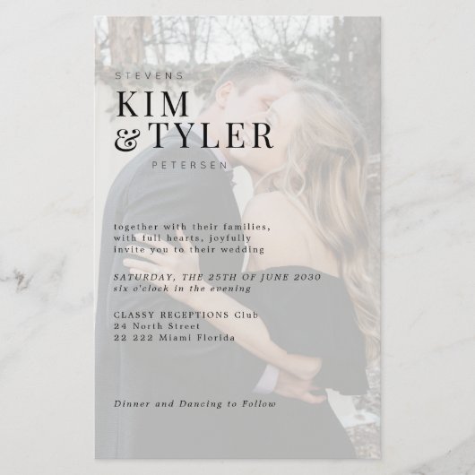 Budget foto overlay QR RSVP bruiloft uitnodiging Flyer (Voorkant)