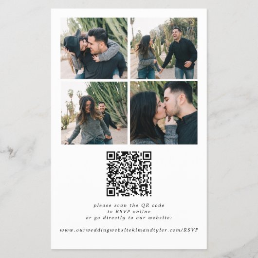 Budget foto overlay QR RSVP bruiloft uitnodiging Flyer (Achterkant)