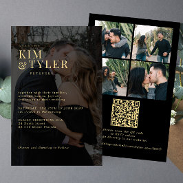 Budget foto-overlay QR RSVP trouwuitnodiging