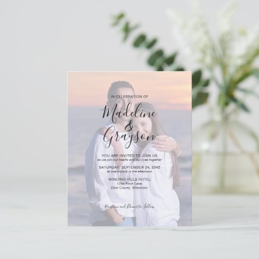 BUDGET Foto-overlay-script Trouwkaart (Staand voorkant)