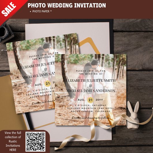 Budget FOTO - OVERLAY Wedding Invite Modern Afdruk