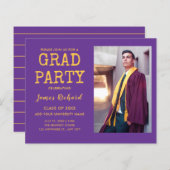 Budget Foto Paars en Gold Graduparty (Voorkant / Achterkant)