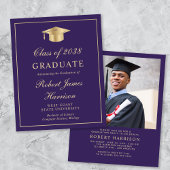 Budget Foto Paarse Goud Afstudeerfeest Uitnodigen
