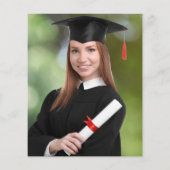 Budget Foto Paarse Goud Afstuderen Aankondiging (Achterkant)